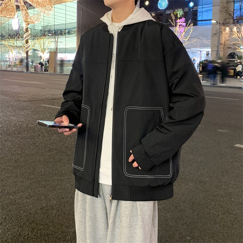 棒球服外套男春季美式vintage潮牌男装宽松飞行员夹克JK170-P73,男装夹克,星座308B-2