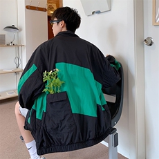 F3616-P65夏季冰丝防晒衣拼色速干防晒服宽松韩版男女情侣外套薄，男装防晒衣，电商A009A（原A058A）