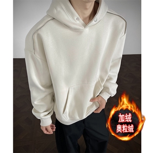 500克重磅加绒奥粒绒无帽绳拉链连帽卫衣硬挺外套男 RH5307JR-P60图片