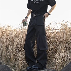 工装西裤男女韩版潮流高街帅气大口袋2025夏季ins长裤K6153-P62，男装休闲裤，星座412-3