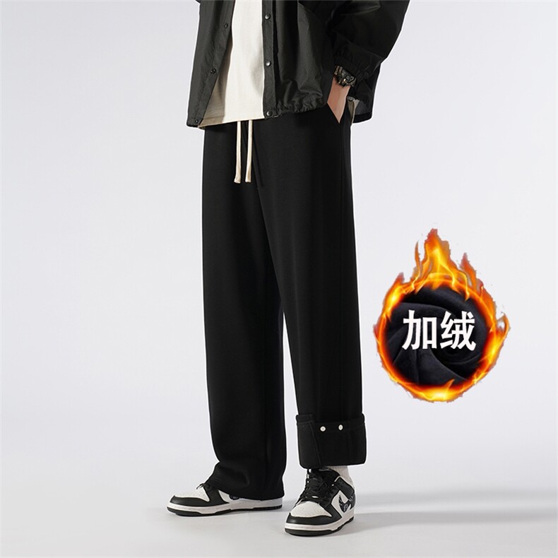 重磅420克华棉复合奥利绒加绒加厚直筒休闲运动卫裤K825特P49,男装休闲裤,电商A309