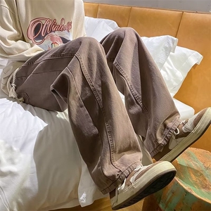 美式复古牛仔裤男春季新款欧美百搭宽松直筒阔腿裤 K6021-P43图片