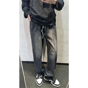 k1086-p55-控78  S-3XL现货折皱宽松cleanfit牛仔裤图片