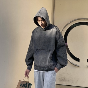 2024新款牛仔连帽卫衣男春秋潮牌休闲百搭宽松夹克外套JK815-P88图片