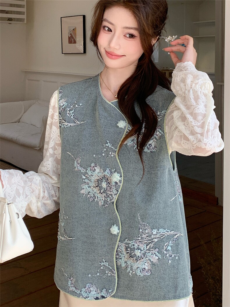 现货新款牛仔马甲套装2B114-P215-K358,女装牛仔外套,网红馆