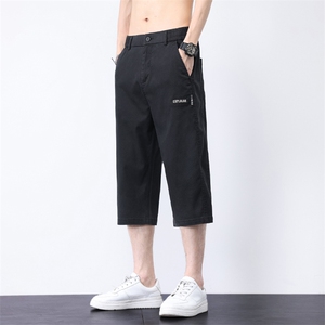 628-P43主推M-5XL大码宽松山本裤冰丝裤男薄七分裤褶皱慵懒清凉裤图片