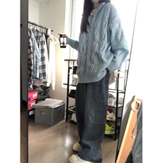 【有货】M6528CC-特P75复古麻花针织开衫男女拉链毛衣立领外套，男装针织衫/毛衣，星座1007（原301D）