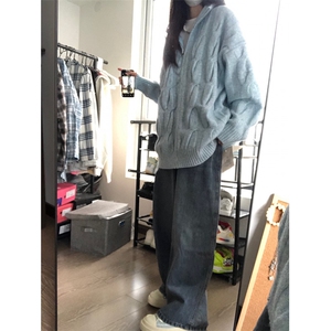 【有货】M6528CC-特P75 复古麻花针织开衫男女拉链毛衣立领外套图片