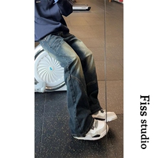 1506-1/K6021/P49冬季百搭阔腿长裤蓝色潮牌高腰男女同款阔腿裤，男装休闲裤，星座1506-1