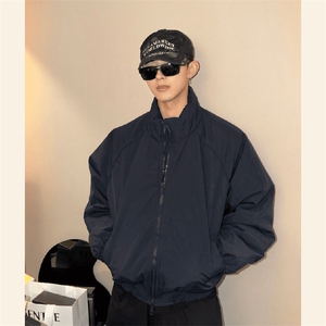 现货美式高街休闲棉衣夹克三防立领纯色户外工装加厚棉服外套图片