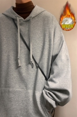 潮流时尚420g重磅抗寒银狐绒舒适宽松华棉卫衣男W412J加绒-特P35，男装卫衣，电商A001
