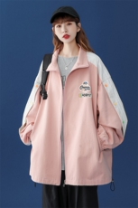 中性秋季百搭袖子拼接彩色宽松夹克情侣棒球服外套G6251P65控78，男装夹克，电商A268