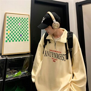 WY34-P33港风加绒Polo卫衣图片