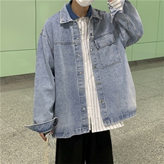 日系工装牛仔外套男士春季潮牌翻领夹克JK451P60，男装夹克，星座1116-2