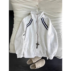 网图美式条纹开衫立领卫衣外套男cleanfit棒球服夹克JK121-特P37，男装夹克，星座1007（原301D）