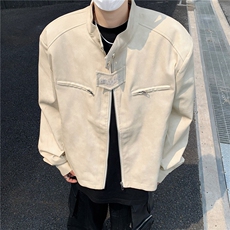 高街外套男生短款飞行员夹克美式复古机车服JK08542-P75，男装夹克，星座308B-2