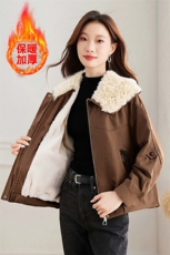 现货！加绒加厚冬季新款棉衣女派克服，女装棉衣/棉服，韩蔻秀