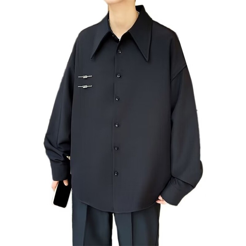 冷淡系高级感衬衫男夏季薄款设计感小众衬衣服新中式外套CS566,男装衬衫,星座601-2