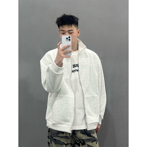 YK86030-P45 50%棉50%聚酯纤维 加厚420克重磅开衫卫衣外套图片