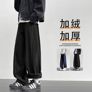 加绒弯刀宽松直筒加厚休闲裤JR2091加绒特批3669图片