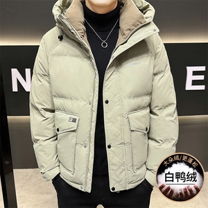 新品冬季男士羽绒服 白鸭绒冬装潮牌保暖棉服外套男图片