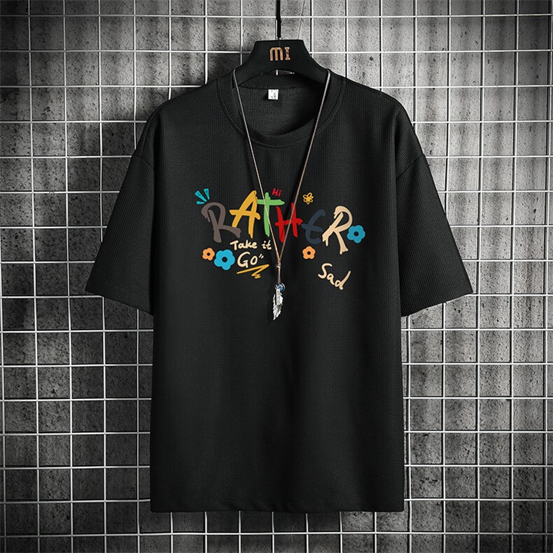 华夫格t恤男短袖男大码五分袖网格挂拍HT73301-P22,男装T恤,电商A040A