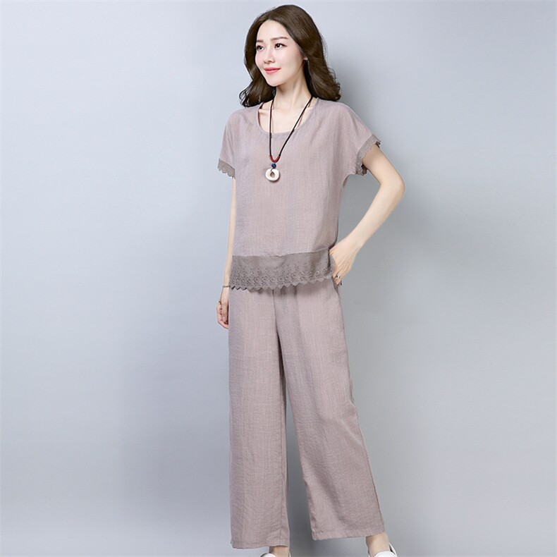 纯色休闲舒适2021年夏季套装时尚时尚潮流百搭,女装套装/套裙,独衣靓
