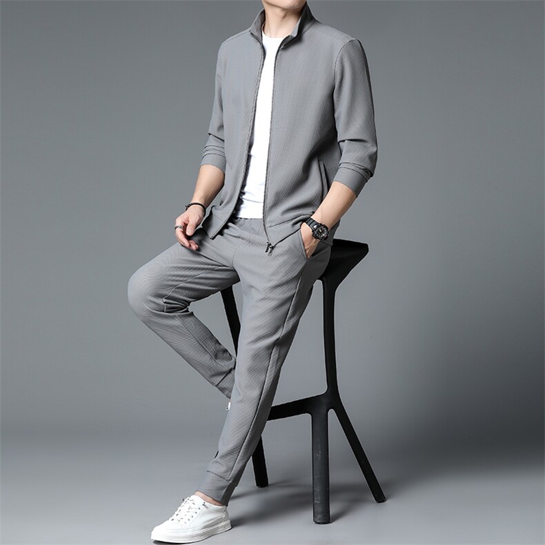 SA3090-2钱塘2020-2中青年男士冬季新款开衫立领休闲卫衣P175,男装休闲套装,钱塘207-2