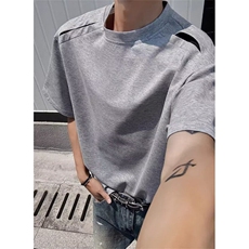 夏季新款解构分割短袖男装简约设计感休闲圆领T恤时尚TA207，男装T恤，星座1116A（原606A-3）