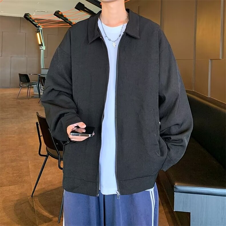 2024夹克男女韩版潮流痞子帅气宽松百搭纯色2132P57,男装夹克,星座410-2