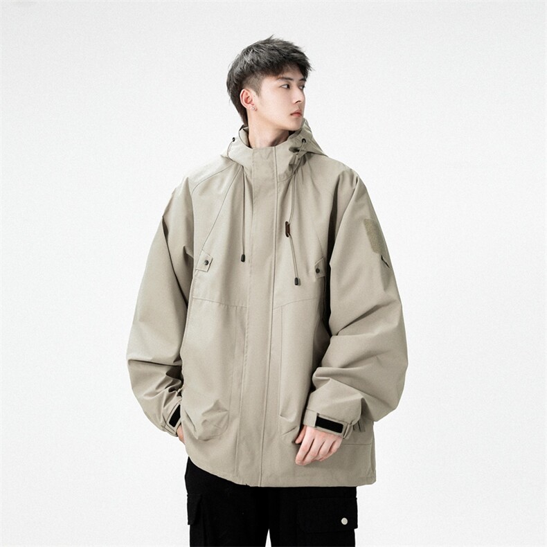 冲锋衣男高品纯色宽松夹克外套DSA157B-J90-P60,男装夹克,电商A157B