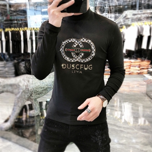 22新款秋冬潮牌男简欧大码圆领双面德绒打底衫长袖A-806-P53