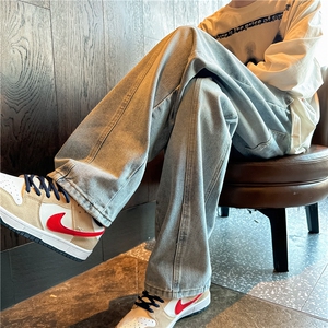 K1223-p35-控58 oversize cleanfit牛仔裤褶皱直筒裤老爹裤长裤图片