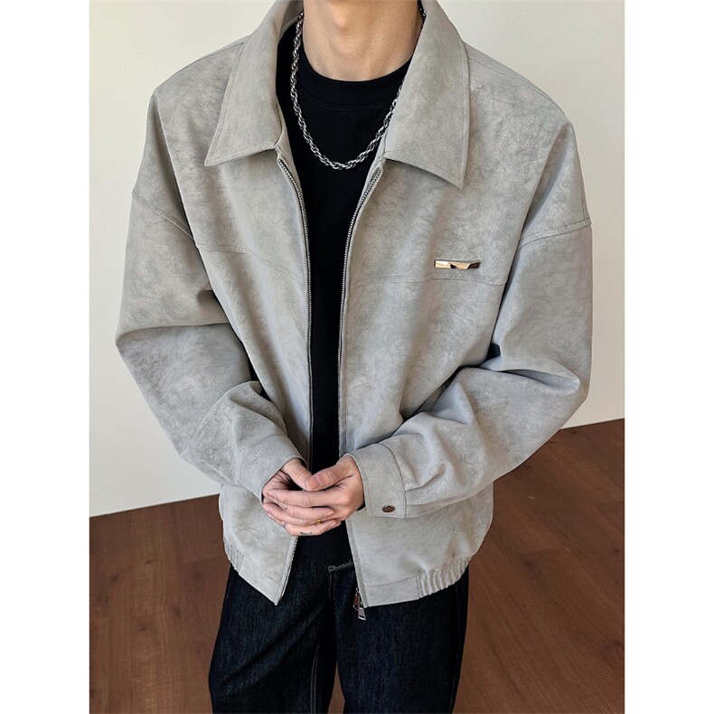 春季扎染皮衣机车翻领美式高街松弛感外套男女C64139-TP55不,男装皮衣,电商A102