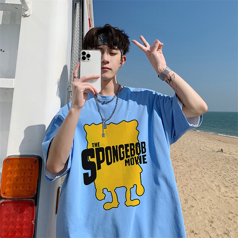 不断货纯棉重磅潮牌潮流青少年宽松圆领短袖T恤B219-Y209-P25,男装T恤,电商B219