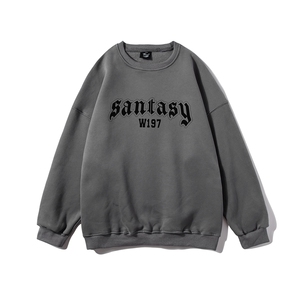 白底新款秋季时尚百搭字母印花圆领宽松卫衣W1023P30控48图片