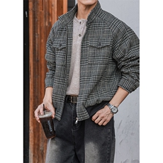 网图慎用千鸟格老钱风cleanfit大码夹克外套男J5263-特P75控138，男装夹克，电商A001-1
