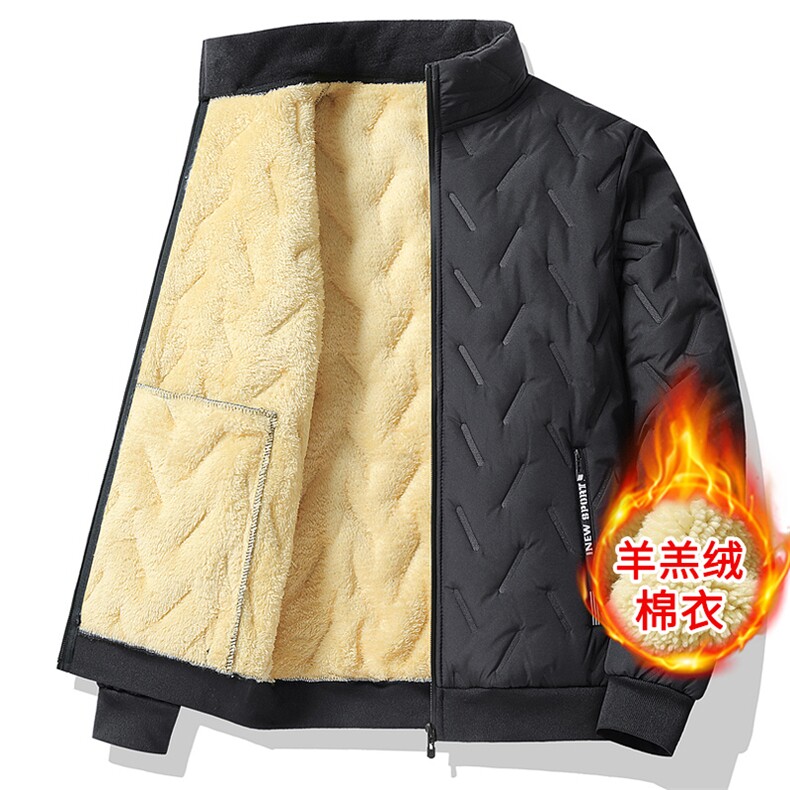 1018新款MY753-P35加绒爸爸装羽绒棉服羊羔绒加厚冬御寒保暖棉衣，男装棉衣，星座1018