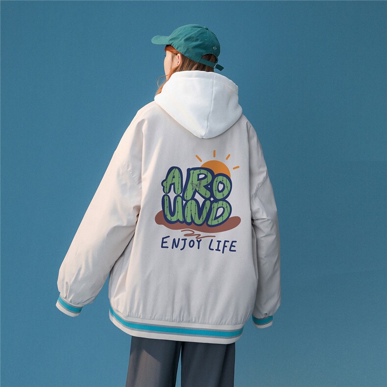 中性风22秋冬趣味印花百搭情侣棉衣夹克外套MY95P75控98,男装夹克,A247A