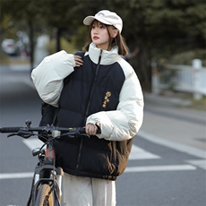 现货抖音得物可供视频三防加厚羽绒拼接棉衣外套面包棉服86653，男装棉衣，电商A486