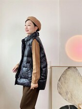 韩版茧型休闲羽绒马甲，女装马甲，那简