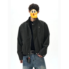 (网图慎用)全棉帆布多口袋立领大码夹克外套男J5247-特P88控158，男装夹克，电商A001