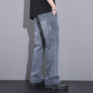 破洞微喇牛仔裤男宽松直筒休闲春季百搭长裤子2024款7002-P55图片