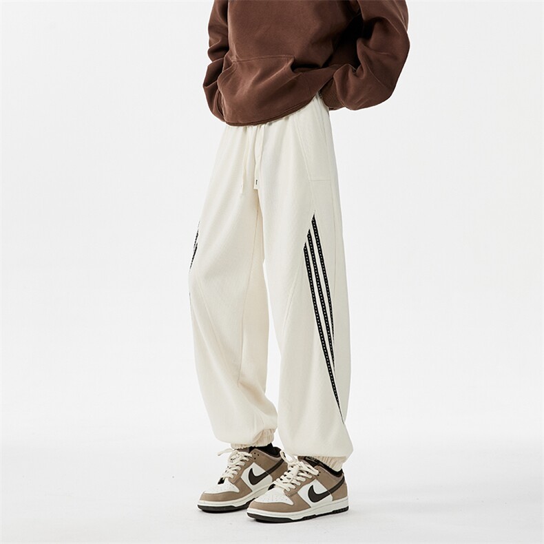 2025秋季新款潮流灯芯绒条纹束脚宽松卫裤B313-K823-特p35控68，男装休闲裤，电商B313