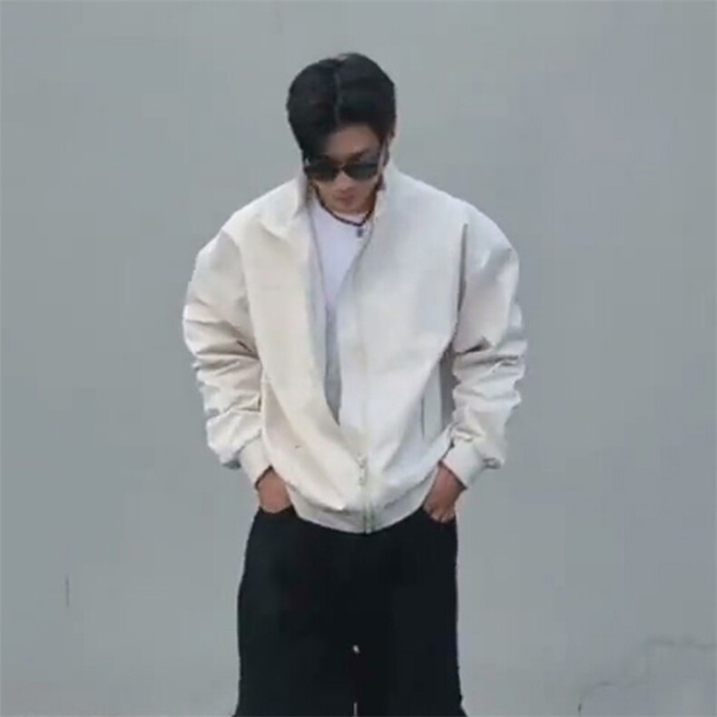 26春装新款美拉德立领飞行夹克boxy廓形休闲百搭外套上衣JK6500,男装夹克,电商A486