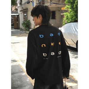 美式高街解构工艺速干长袖T恤衫男女款防晒上衣户外运动骑行服潮图片