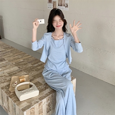 新款现货主推薄款夏装也能卖的三件套套装2523-P168-K238，女装套装/套裙，2C129