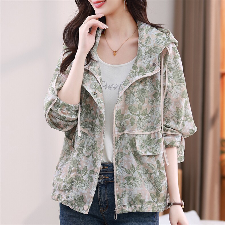 24509防晒衣女新款爆款夏季薄外套洋气妈妈流行户外大码防晒服，女装防晒衣，梦芯尔