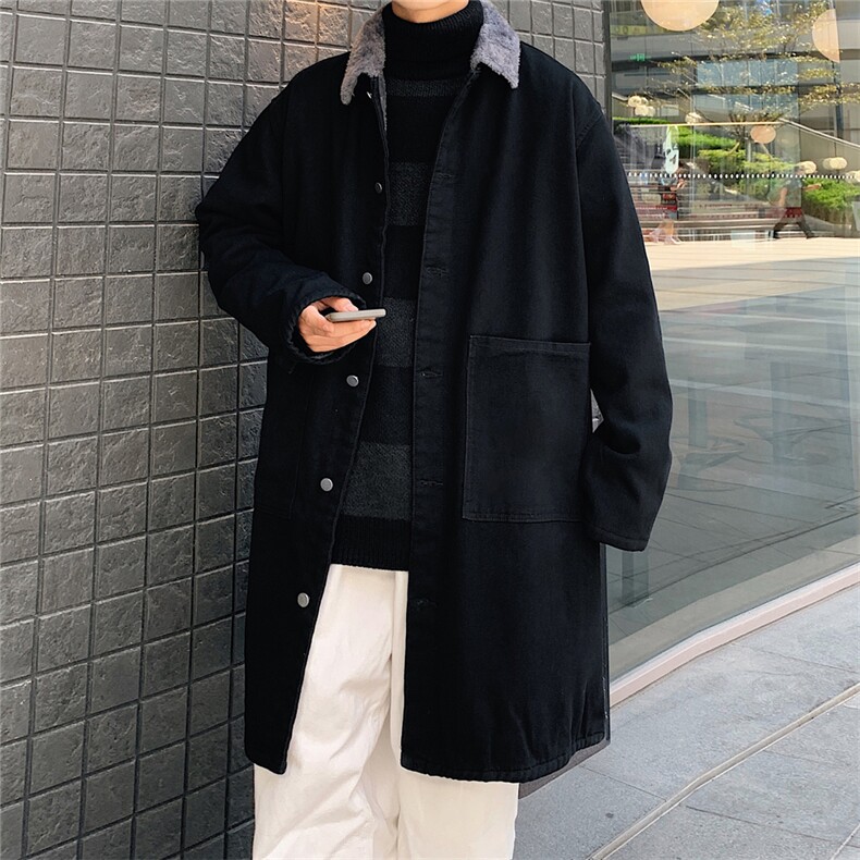 JK643J-P95-限价138 M-5XL 现货加绒羊羔毛夹克牛仔风衣棉服图片