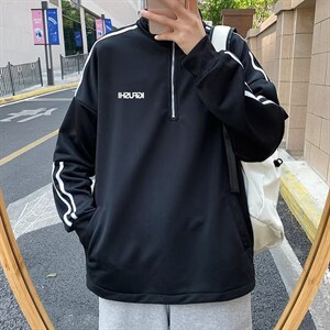 慵懒潮半拉链文艺青春流行秋季男卫衣气质套头GW13P36图片